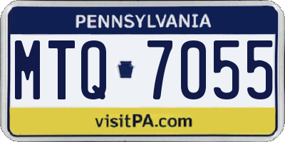PA license plate MTQ7055