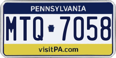 PA license plate MTQ7058