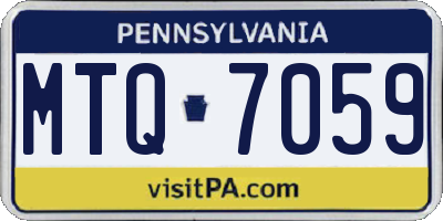 PA license plate MTQ7059