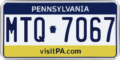 PA license plate MTQ7067