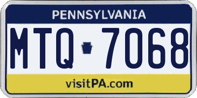 PA license plate MTQ7068