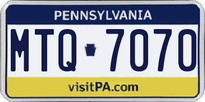 PA license plate MTQ7070