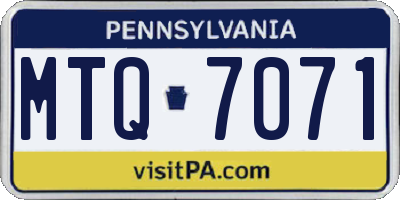 PA license plate MTQ7071