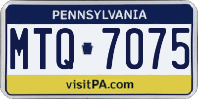PA license plate MTQ7075