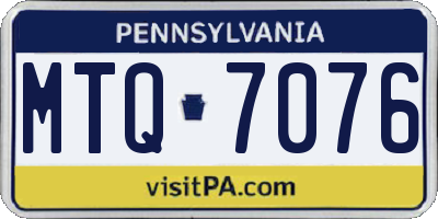 PA license plate MTQ7076