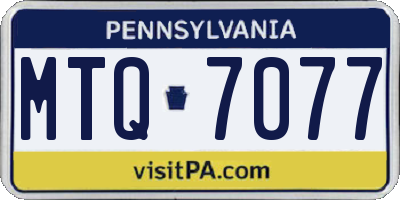 PA license plate MTQ7077