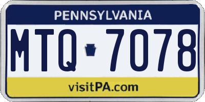 PA license plate MTQ7078