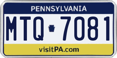 PA license plate MTQ7081