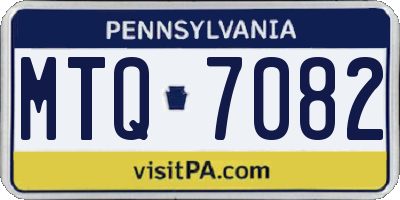 PA license plate MTQ7082
