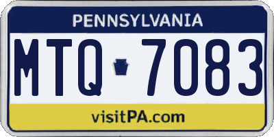 PA license plate MTQ7083