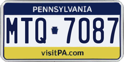 PA license plate MTQ7087