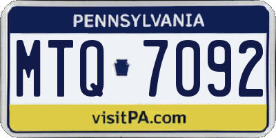 PA license plate MTQ7092