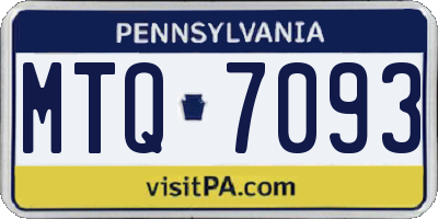 PA license plate MTQ7093