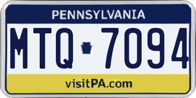 PA license plate MTQ7094