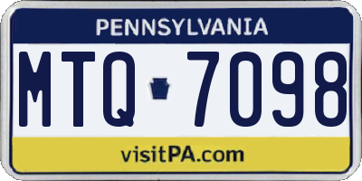 PA license plate MTQ7098