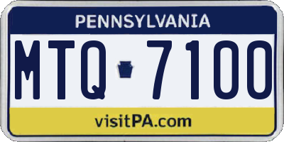 PA license plate MTQ7100