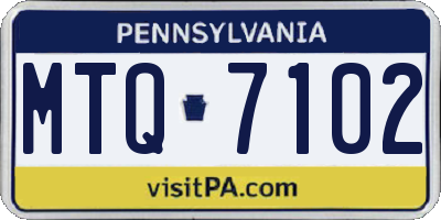 PA license plate MTQ7102