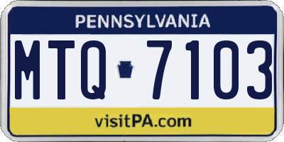 PA license plate MTQ7103