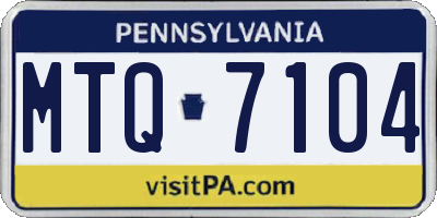 PA license plate MTQ7104