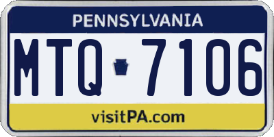 PA license plate MTQ7106