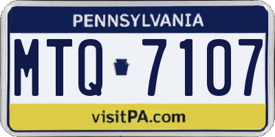 PA license plate MTQ7107