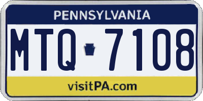 PA license plate MTQ7108