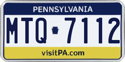 PA license plate MTQ7112
