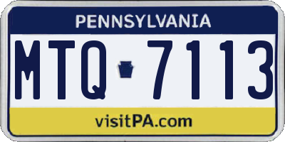 PA license plate MTQ7113
