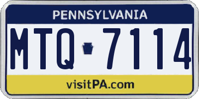 PA license plate MTQ7114