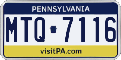 PA license plate MTQ7116