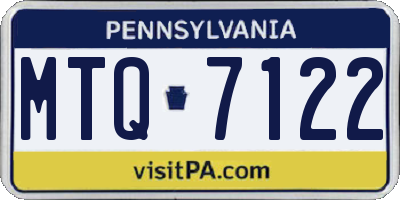 PA license plate MTQ7122