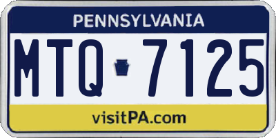 PA license plate MTQ7125