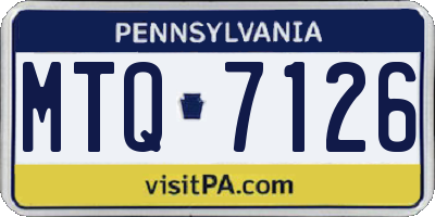 PA license plate MTQ7126