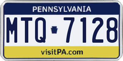 PA license plate MTQ7128