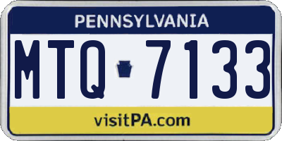 PA license plate MTQ7133
