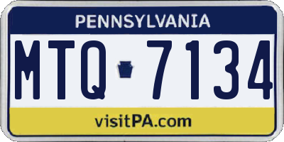 PA license plate MTQ7134