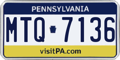 PA license plate MTQ7136