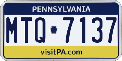 PA license plate MTQ7137