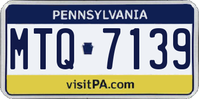 PA license plate MTQ7139