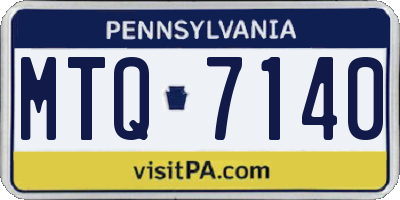 PA license plate MTQ7140