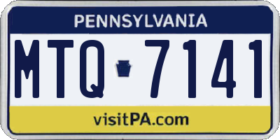 PA license plate MTQ7141