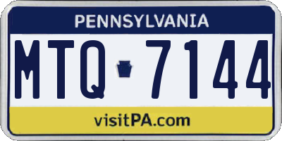 PA license plate MTQ7144