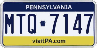 PA license plate MTQ7147