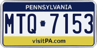 PA license plate MTQ7153