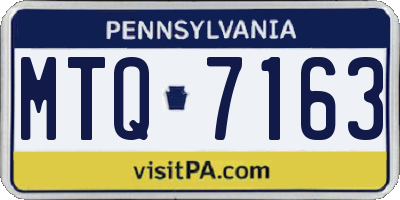 PA license plate MTQ7163