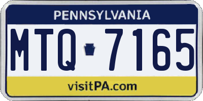 PA license plate MTQ7165
