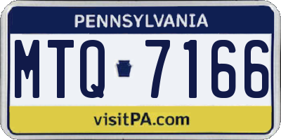 PA license plate MTQ7166