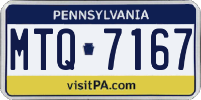 PA license plate MTQ7167