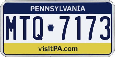 PA license plate MTQ7173