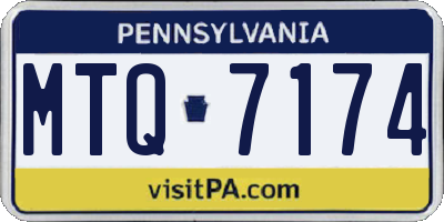 PA license plate MTQ7174